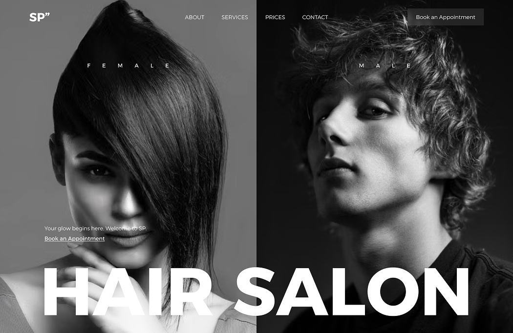 Hair salon website design